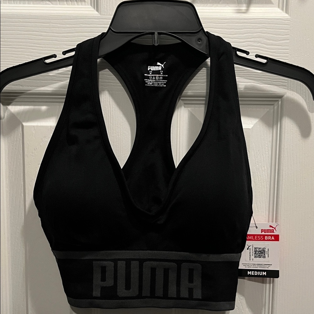 PUMA Black Seamless Sports Bra